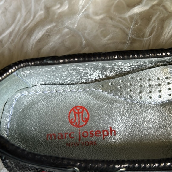 Embossed, snake leather black driver moccasin by MARC JOSEPH Size 6.5 - Picture 6 of 9